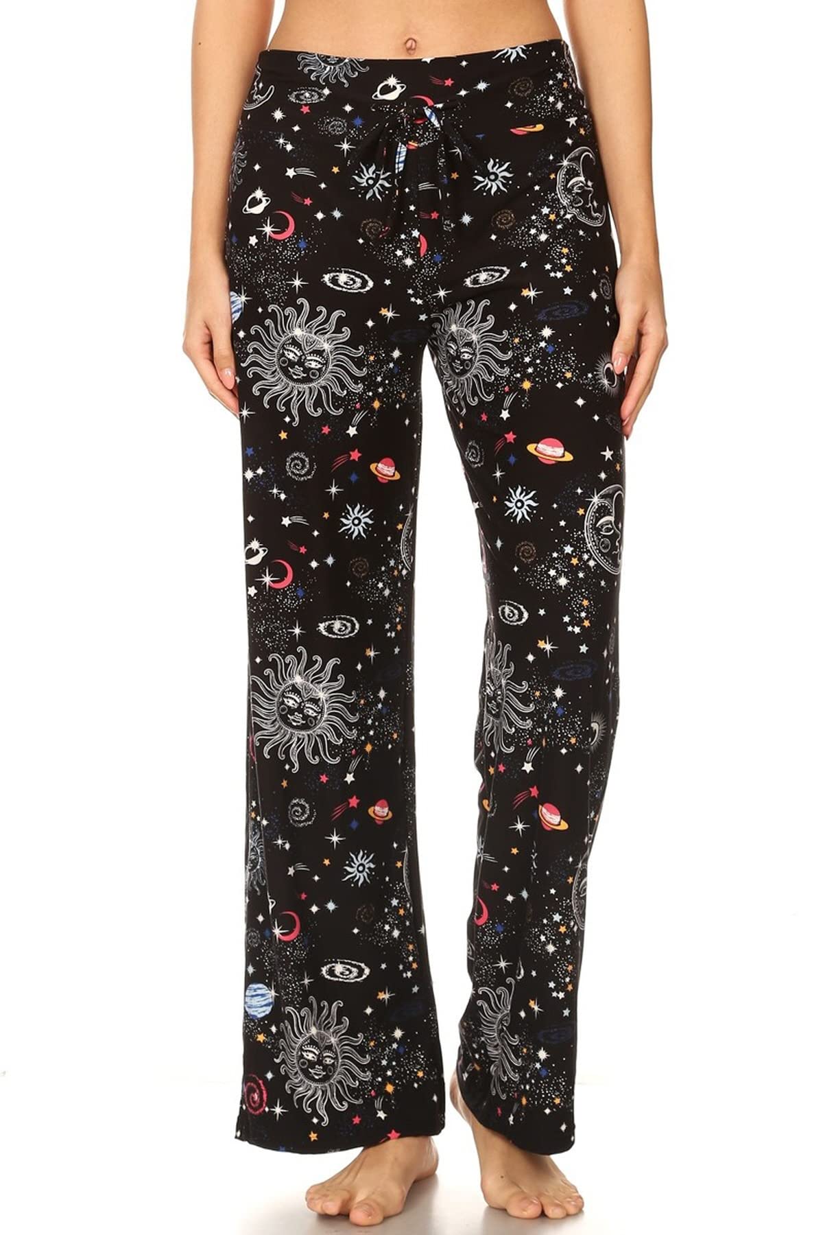 Leggings Depot Women's Wide Leg Drawstring Pajama Pants for Lounge, Sleep