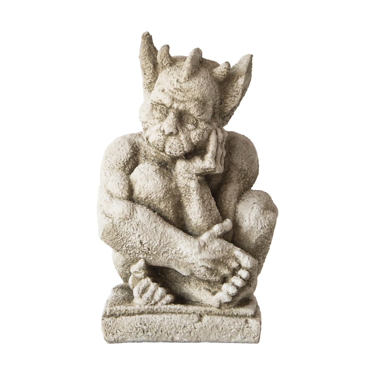 Darthome Grey Ltd Resting Gargoyle Statue 14X26x15cm Heavy Stone Concrete Naughty Devil Ornament Garden Decor