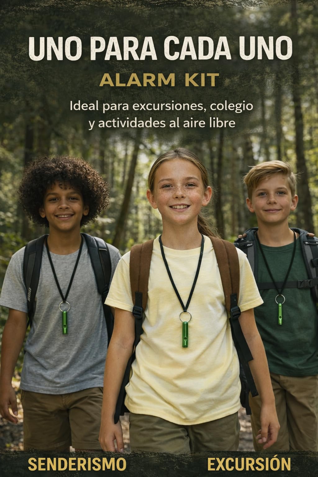 4 Silbatos de Emergencia de Aluminio con Anilla para Colgar, Silbato de Supervivencia Ligero y Resistente para Camping, Senderismo y Coche, Apito de Emergência
