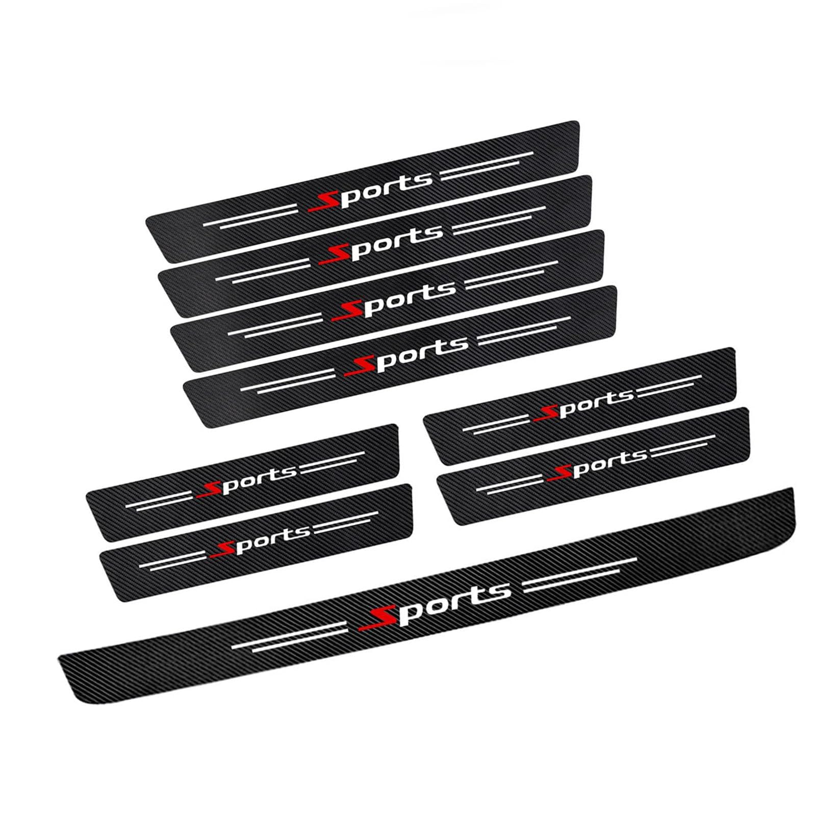 SANDEZI 9 Pcs Door Sill Protectors for BYD Dolphin Surf 2025, Threshold Guards Scratch Protective Strip Entry Decals Sill Guards Protective Strips