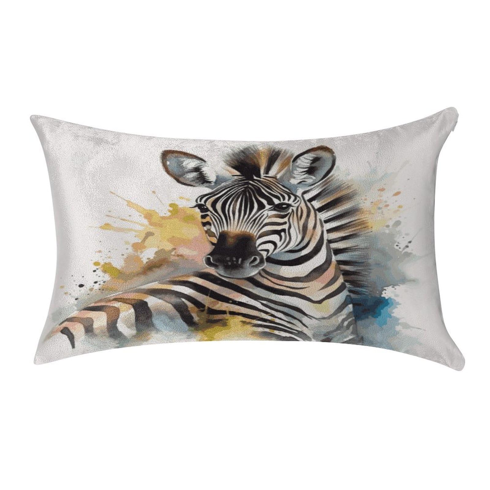 FekiLoot Cute Zebra Watercolor Pillowcase Velvet Throw Pillow Cover Soft Lumbar Pillow Shells Rectangle Cushion Cases with Zipper Luxury Cozy Pillows Shams for All Seasons 12 X 20 in