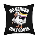 No Gender Only Goose Non-Binary Pride Throw Pillow