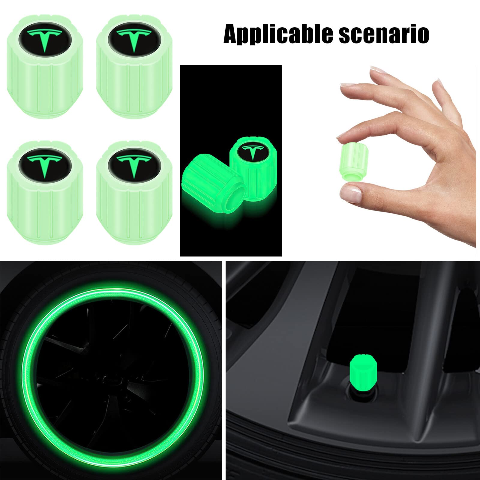 Zestaw kołpaków Tesla Model Y, model 3 X S, nakrętki na koła z logo Tesli