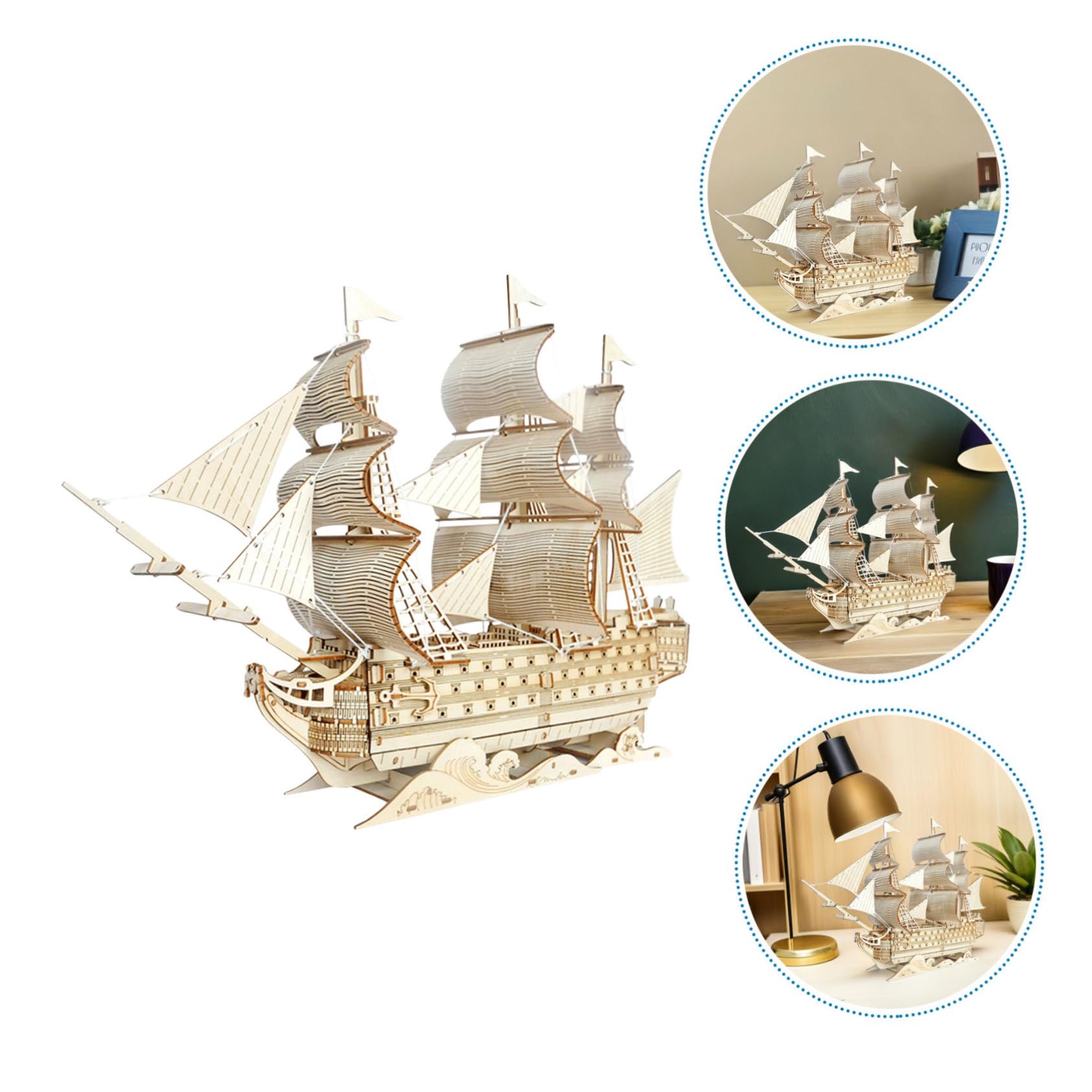 Gogogmee Kit Modellismo Navale Legno Puzzle di Barca Vela per Adulti Kit di Modellismo da Costruire Veliero in Legno Ornamento da Tavolo Decorazioni Nautiche