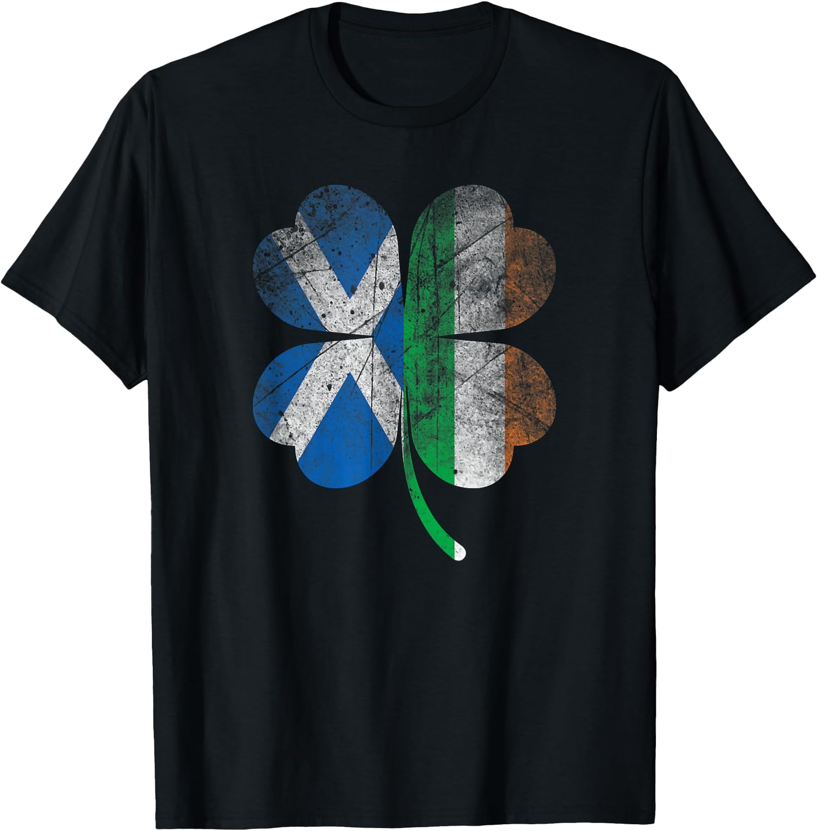 Irish Scottish Flag Shamrock Ireland Saint Patricks Day T-Shirt