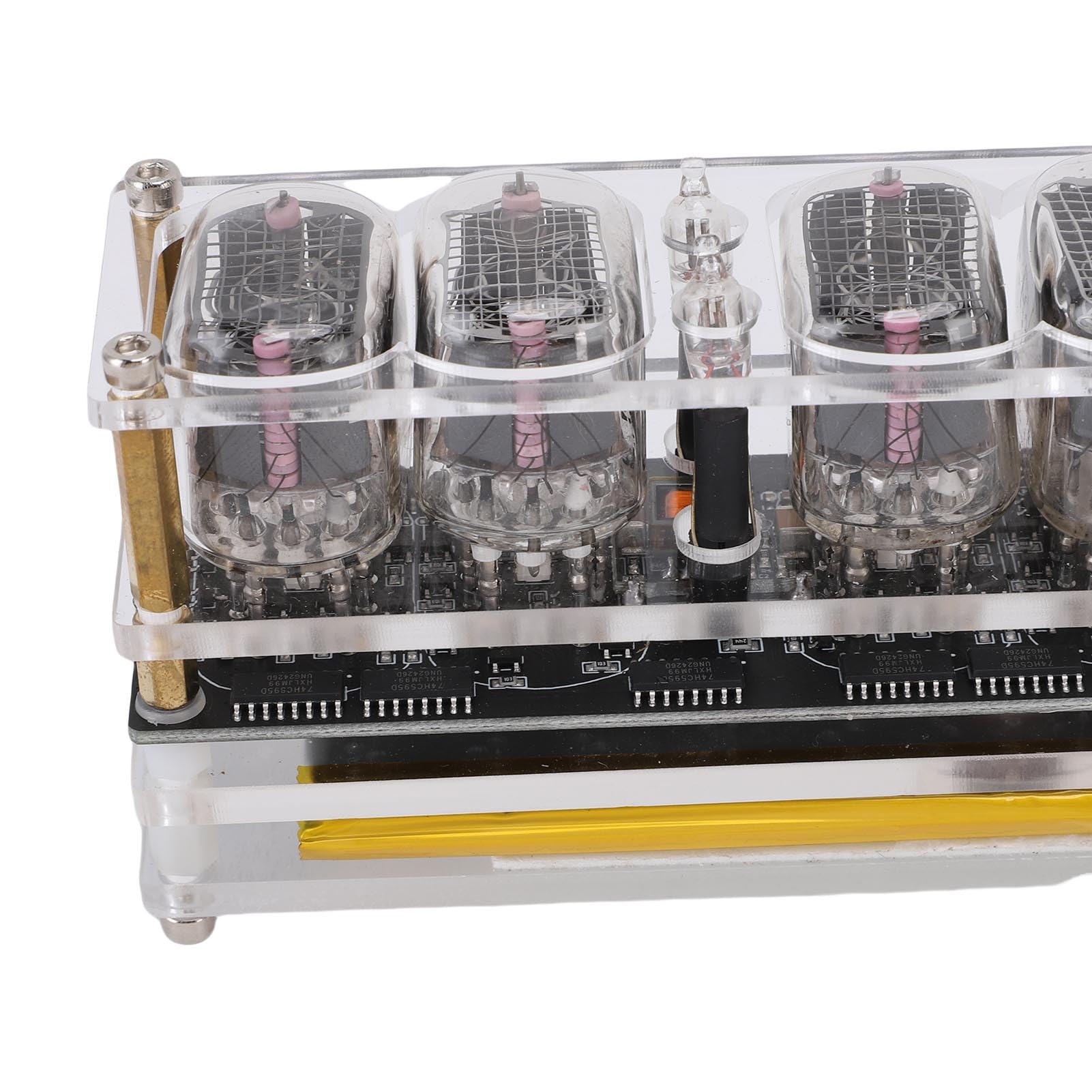 Naroote Orologio Nixie Tube, Orologio da Scrivania Digitale retrò RGB, con Batteria da 3000 MAh con Telecomando, Timer, Cronometro per la Decorazione 'ufficio Domestico