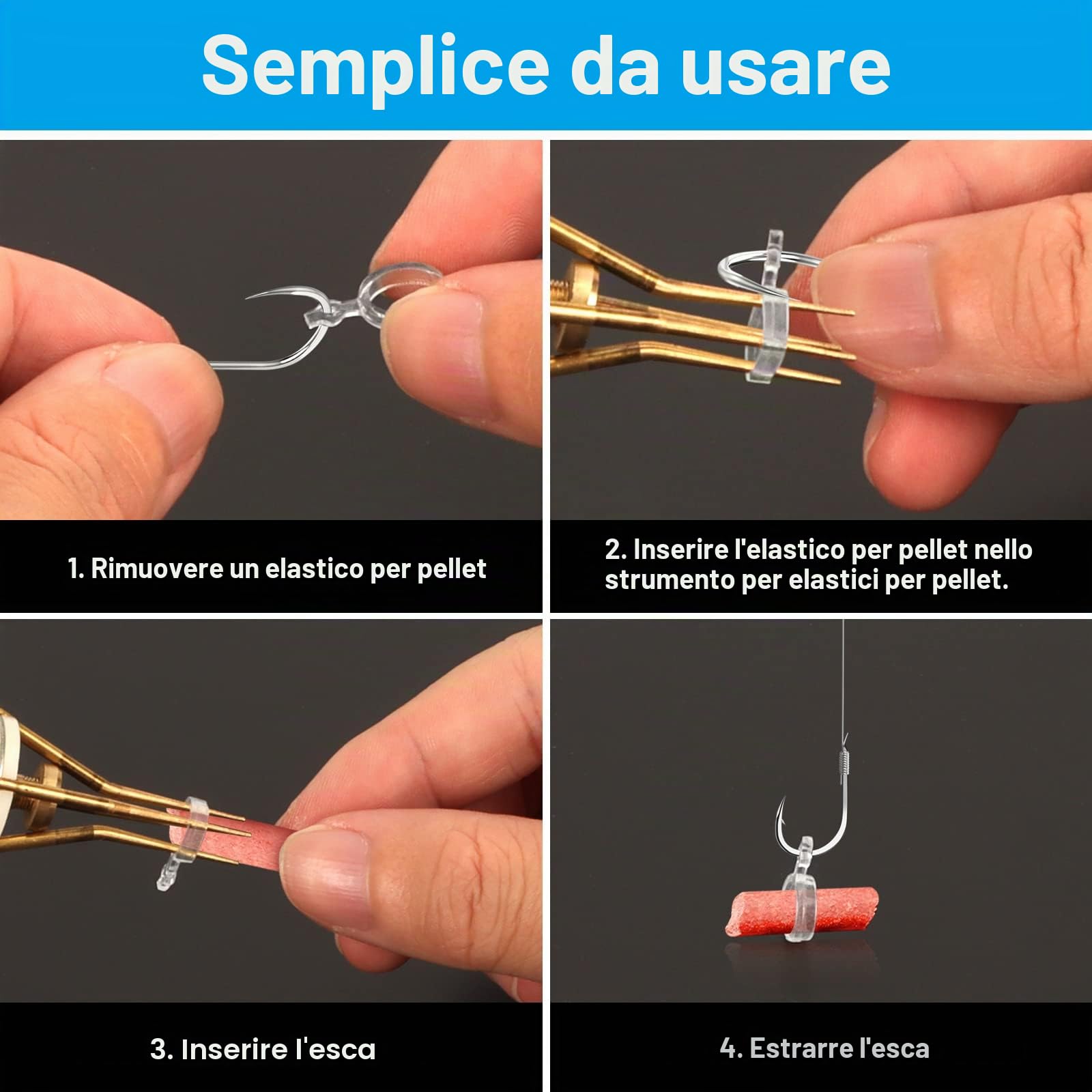 Realure 2 Pezzi Pellet Bait Bander 150 Pezzi Micro Esche Anelli con Anello in Gomma Rossa, Accessori per la Pesca per Il Fissaggio Rapido di Esche, Pellet, Falene d'Api, Verme