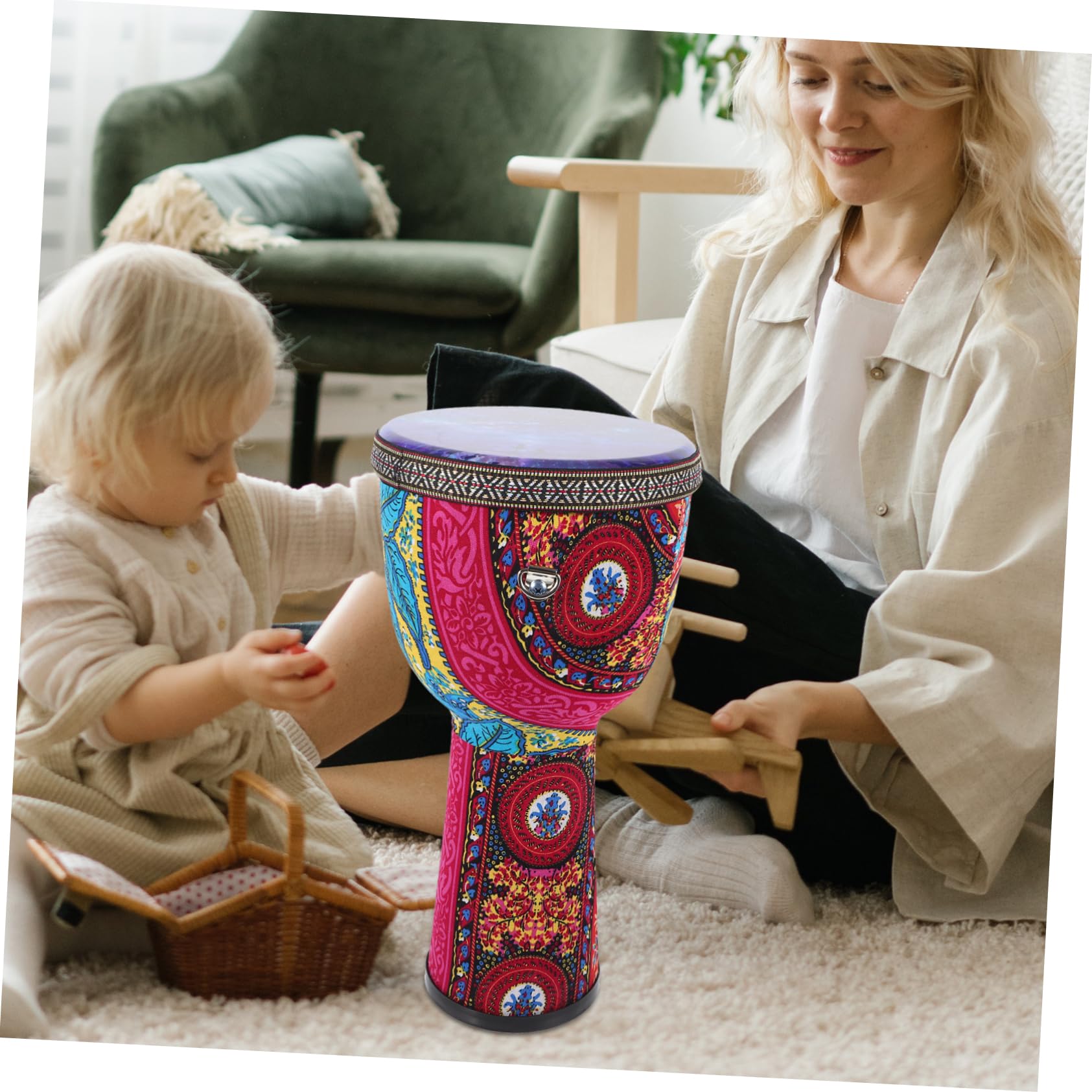 Djembé de Mano 8 Pulgadas para Niños y Principiantes | Pvc Ligero, Diseño Delicado y Acabado Fino, Portátil para Uso Diario Complemento de Baile