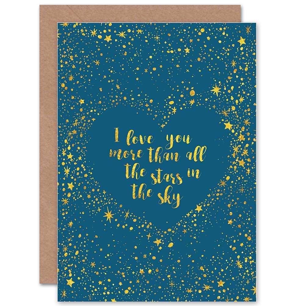 Wee Blue Coo VALENTINES CARD - QUOTE LOVE STAR SKY ROMANCE
