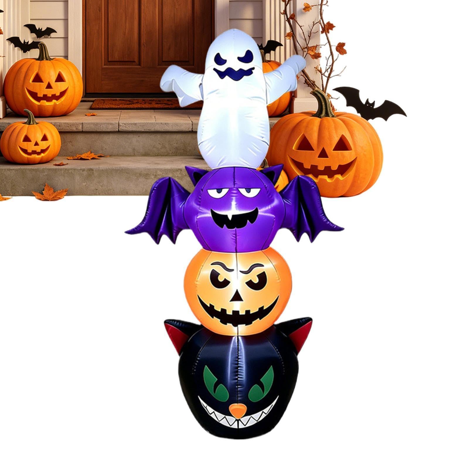 Decorazioni gonfiabili per Halloween, fantasma e gonfiabile a LED | Decorazione da giardino illuminata per esterni, giardino, cortile, portico, sentiero, casa infestata