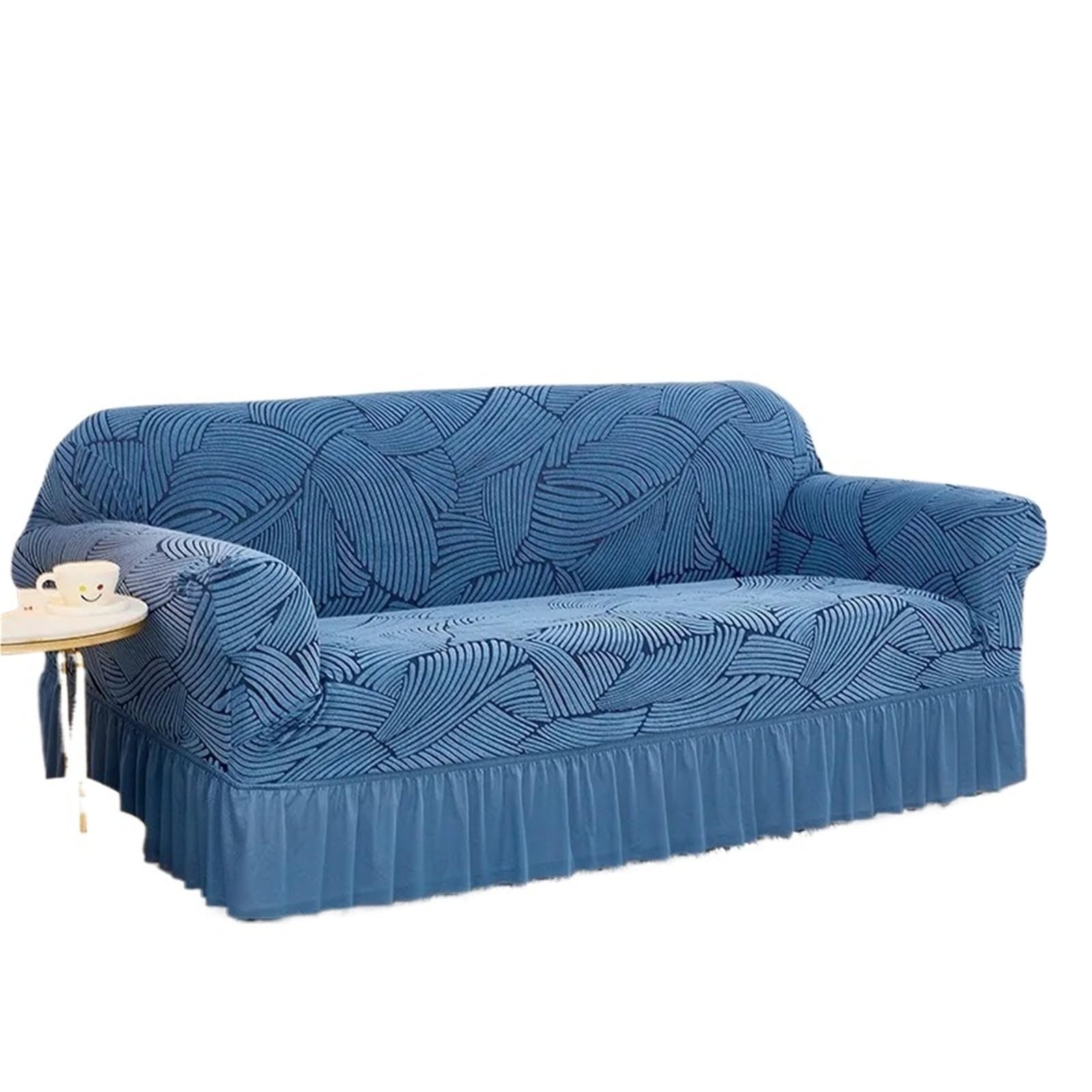 SUBLXPoten Sofa Cover with Skirt 1/2/3/4 Seat Sofa Slipcover with Skirt Easy Fitted for Living Room Couch Cover Washable(Color 14,2-Seater-145-185cm)