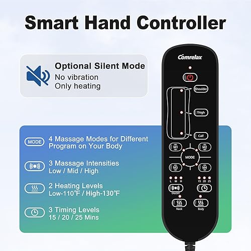 Miniatura 8 de Alfombrilla de masaje de cuerpo completo con calor, almohadilla de masaje de espalda con tracción lumbar, equipada con almohada térmica, 4 modos de