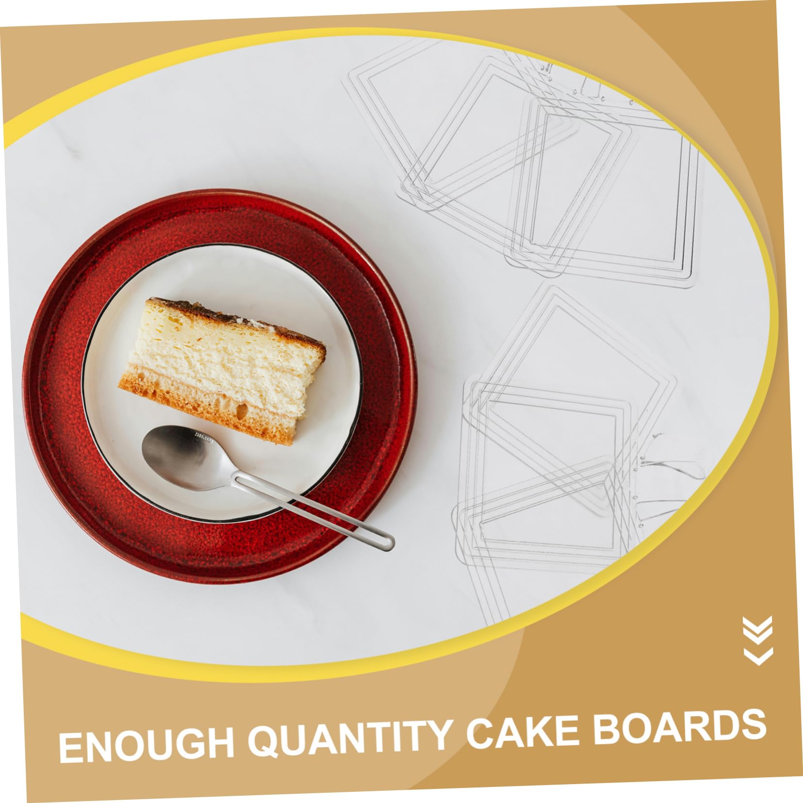 OKUMEYR 100pcs Cake Boards Set Mousse Cake Base Handle Thicken Wedding Birthday Party Baking Supply