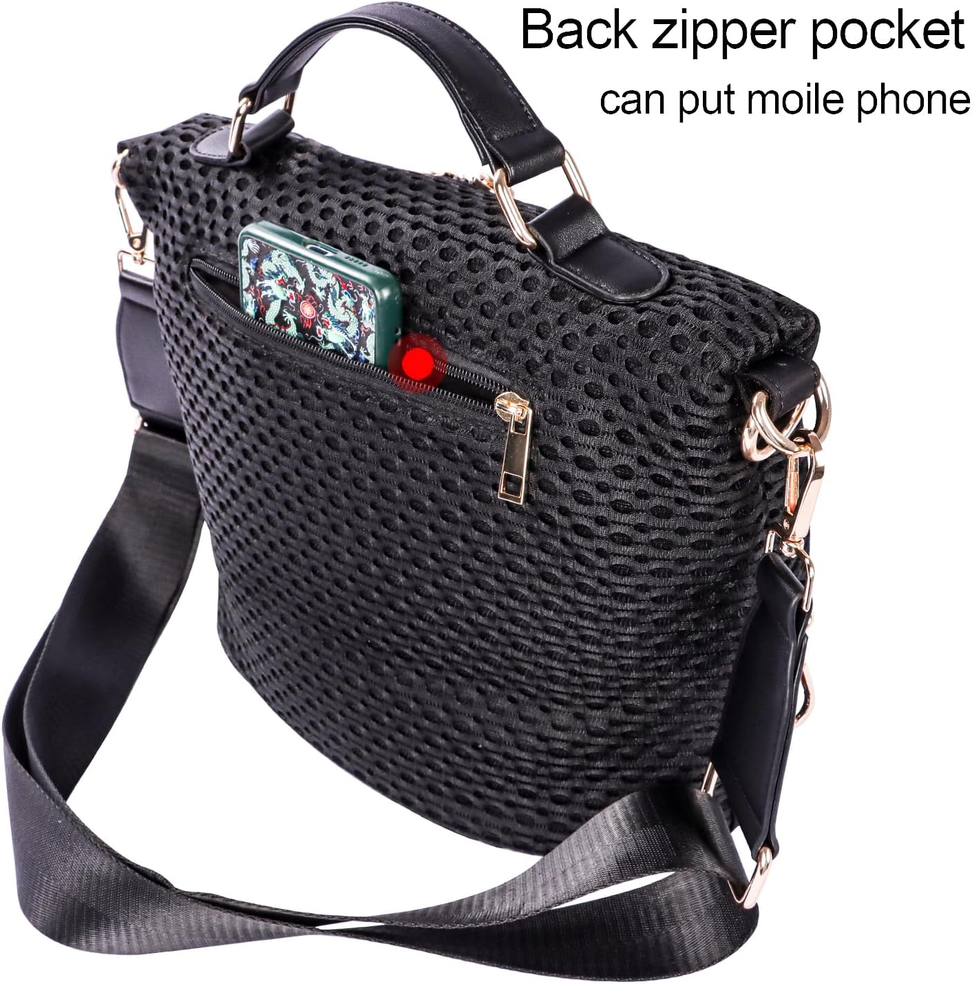 Nylon Crossbody Handbag for Women Anti-theft Purse Shopping Tote Bag Lightweight Shoulder Bag