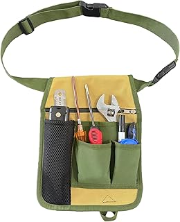 Heavy-Duty Tool Belt Pouch with Belt Clip - Adjustable Work Apron for Electricians, Carpenters, Technicians, Construction & Gardening - Durable Utility Organizer for Men & Women, Compact & Lightweight