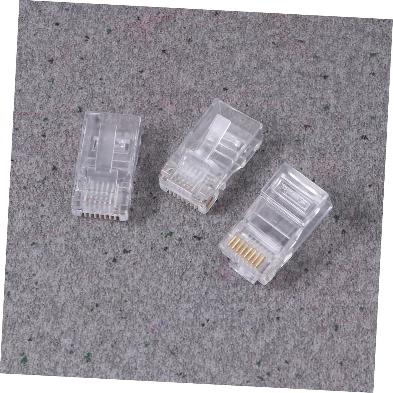 KICHOUSE 1000pcs 8 Network Cable Plug Pass Through Connector 8 Pin Network Plug Network Cable Terminal Cat5 Cable Ends Network Modular Plug Cat6 Crimp Network Cable Modular Plug White