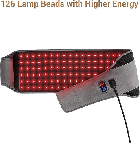 Miniatura 4 de Comfytemp Cinturón de terapia de luz roja con 126 LED, terapia de luz roja HSA elegible para FSA para cuerpo, 660 nm y 850 nm, envoltura de luz de