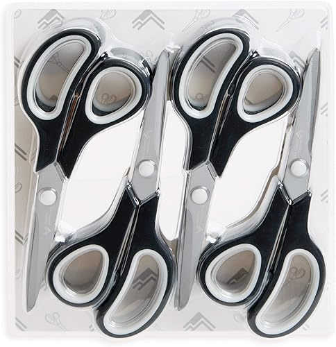 Miniatura 2 de Blue Summit Supplies Tijeras multiusos de titanio, antiadherentes afiladas de 8 pulgadas, agarre cómodo, hogar, oficina, uso artesanal, negro,