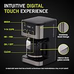universal Digital Touch Coffee Maker 14-Cup Programmable | LED Touchscreen, Auto Brew, Keep Warm Function, Anti-Drip System, Reusable Filter, Sleek Modern Design