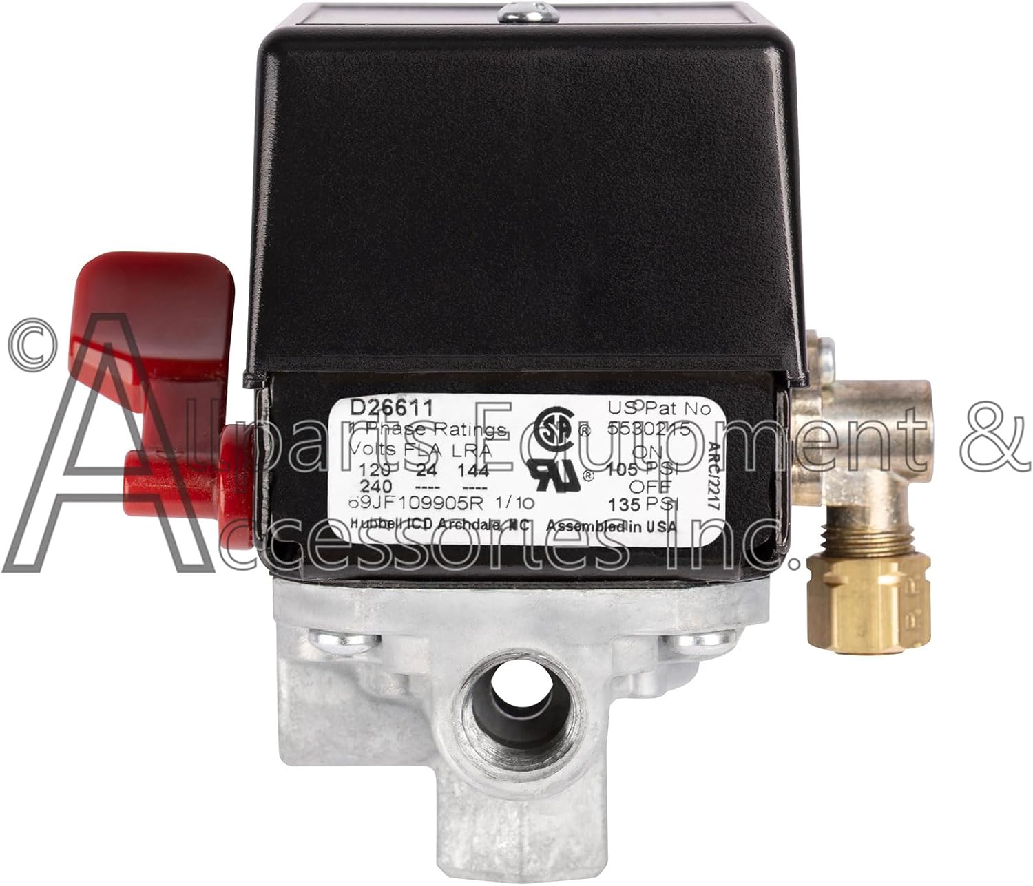 5140118-56 DeWALT Compatible Replacement 4-Port Pressure Switch 105/135 PSI for Many Porter-Cable, Black and Decker, and DeVilbiss Air Compressors