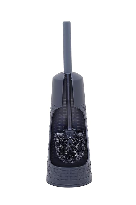 Superio Toilet Bowl Brush with Holder, Palm Luxe Collection (Grey)