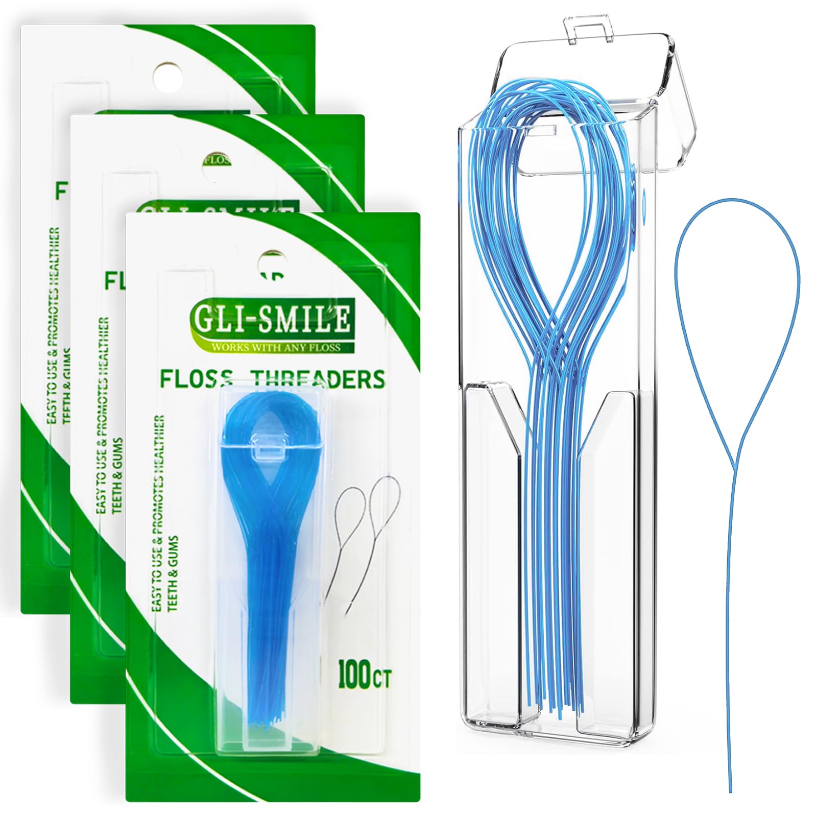 Floss Threaders Orthodontic Threader Ultraclean Access Tool for Maintaining Oral Health with Braces Bridges and Implants 300 Count