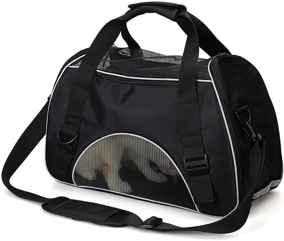 Small Dog Carrier - Portable Puppy Carrier Airline Approved Cat Carrier Padded Kitten Carrier Bag Cat Carry Case Under Seat Foldable Pet Travel Bag Chihuahua Teacup Ferret Yorkie Rabbit Carrier Purse