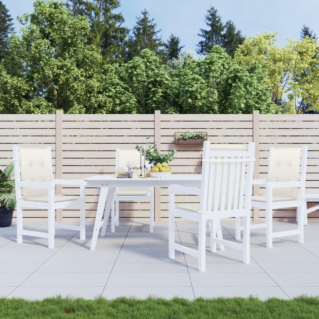 ShGaxin Cojines Silla Respaldo bajo 4 ud Tela Crema Melange 100x50x4 cm, Cojines para Butacas De Jardin, Cojines Sillas Cocina, Cojines para Sillas De Terraza, Cojin Silla Exterior - 4002452