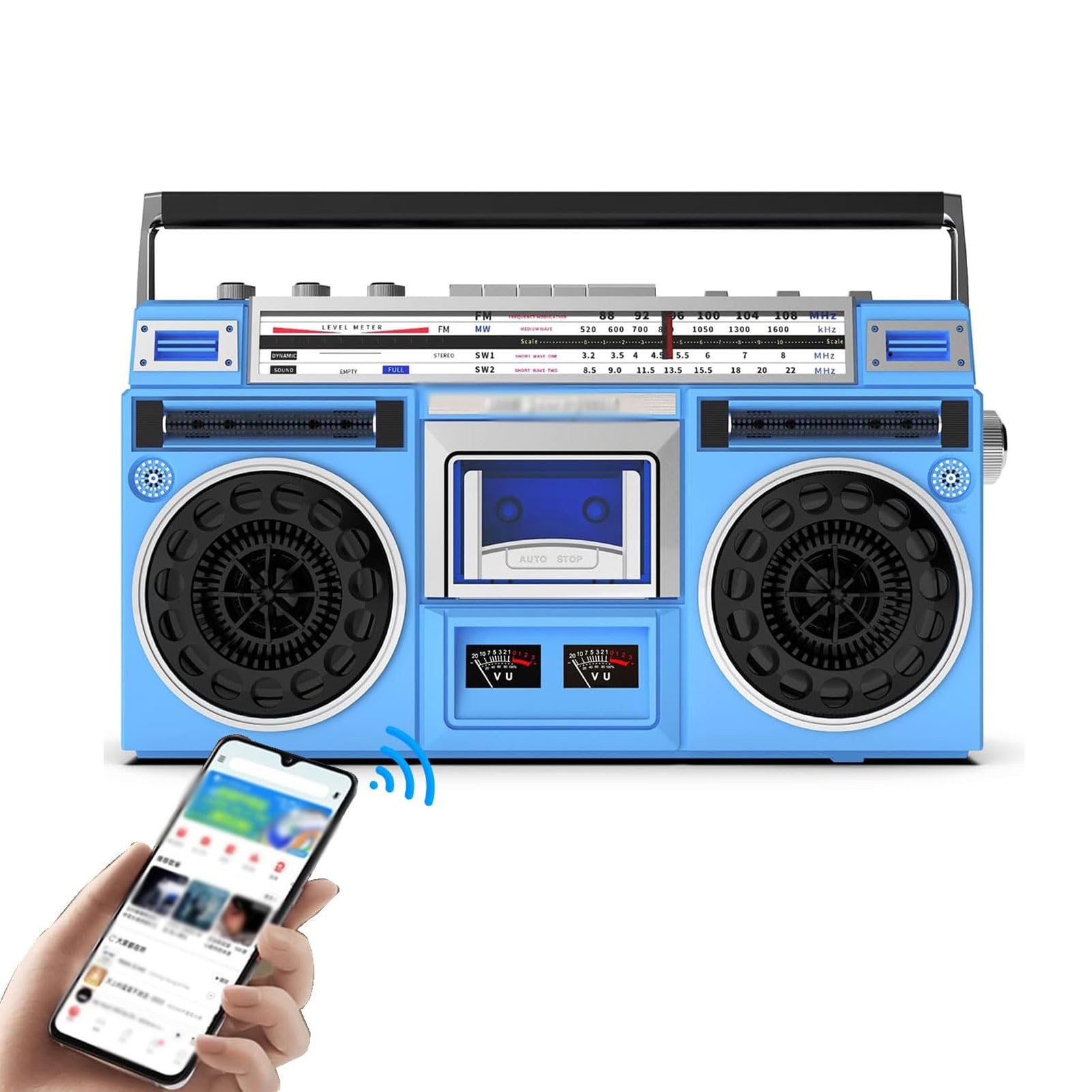 Lettore Cd Retrò, Classico Stereo Portatile Bluetooth Stile Anni '80, Supporta Ingresso Sd/Usb, con Radio Am/Fm, Registrazione/Trascrizione Un Clic, per Balli Strada,DAB+