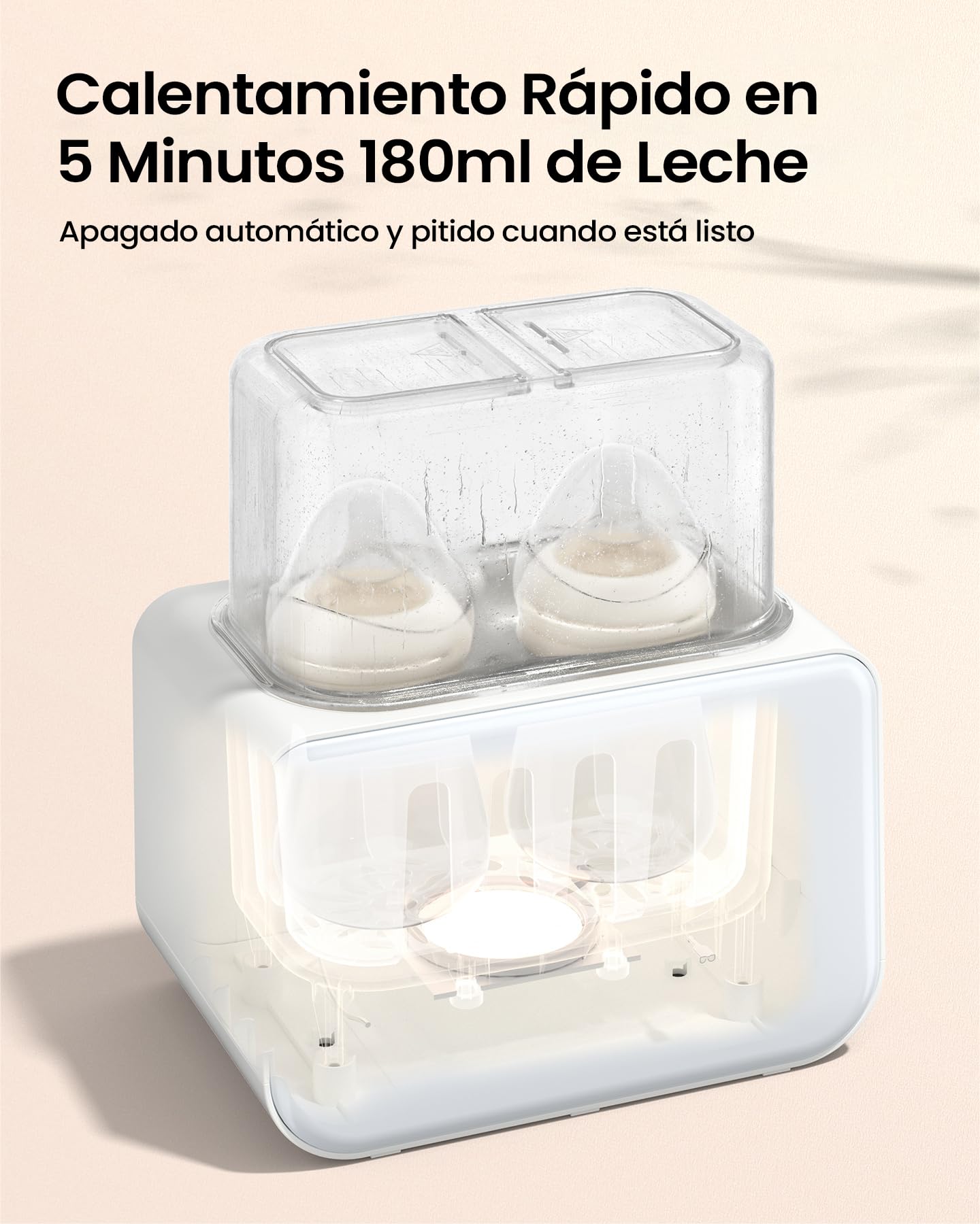 Grownsy Calienta Biberones | Esterilizador Biberones | Calentador Rápido de Alimentos para Bebés 9-en-1 y Descongelador Calentador Pantalla LCD Control Preciso de Temperatura para Leche Materna