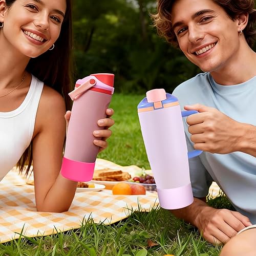 Miniatura 4 de WK IEASON 2PCS Protective Silicone Boots Compatible with Owala FreeSip Sway 30oz 40oz Bottles and 40oz Tumblers, Anti-Slip Bottom Cover Boot for