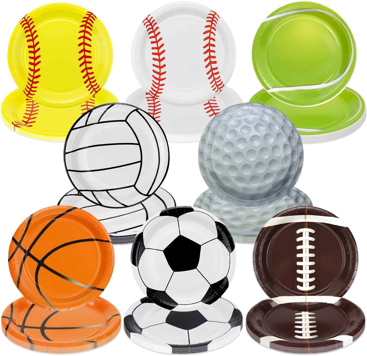 PTECDROTS 80Pcs Sports Paper Plates (9'') Football