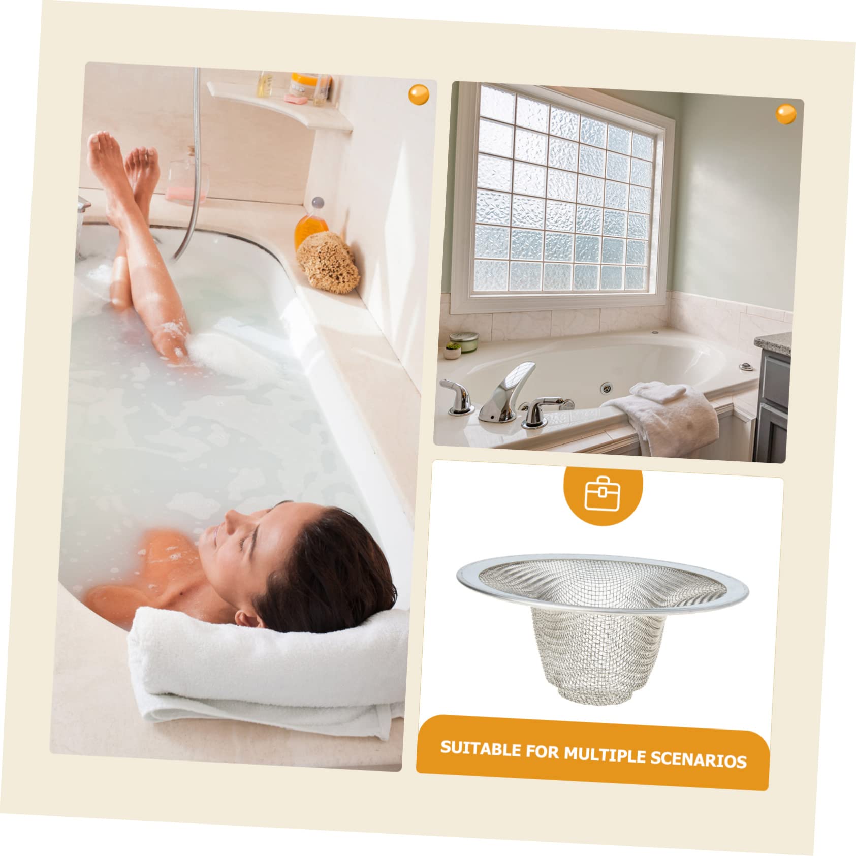 UKCOCO 16piezas Atrapa Cabello Drenaje De Bañera Filtro De Acero Inoxidable Colador para y Lavabo Fácil Instalación y Limpieza