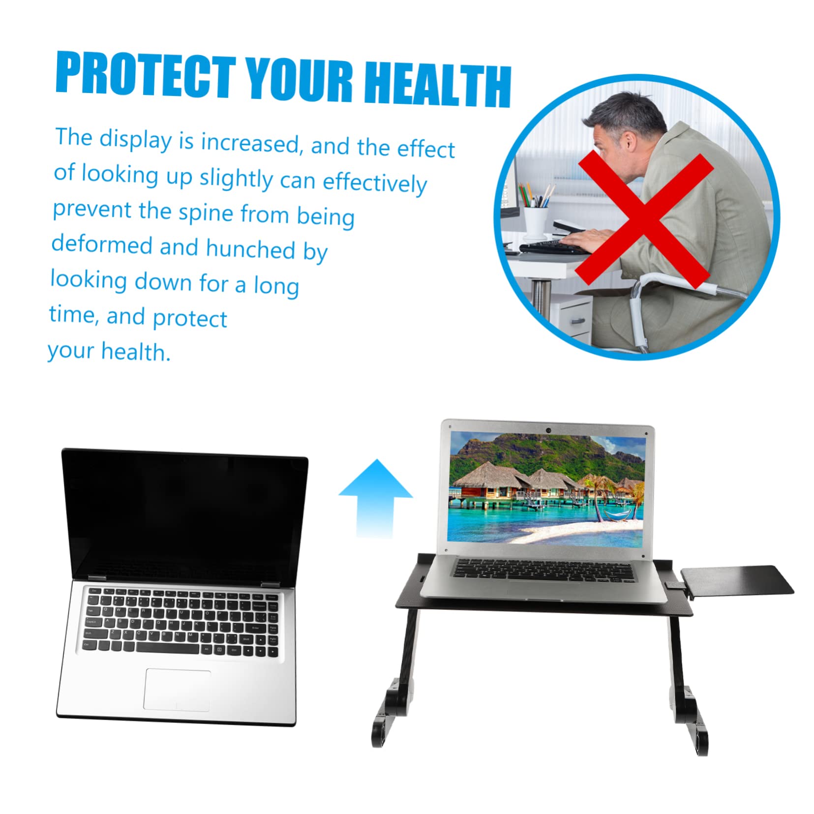 Hemobllo Laptop Regolabile con Raffreddamento Tavolo Portatile Ergonomico per Casa