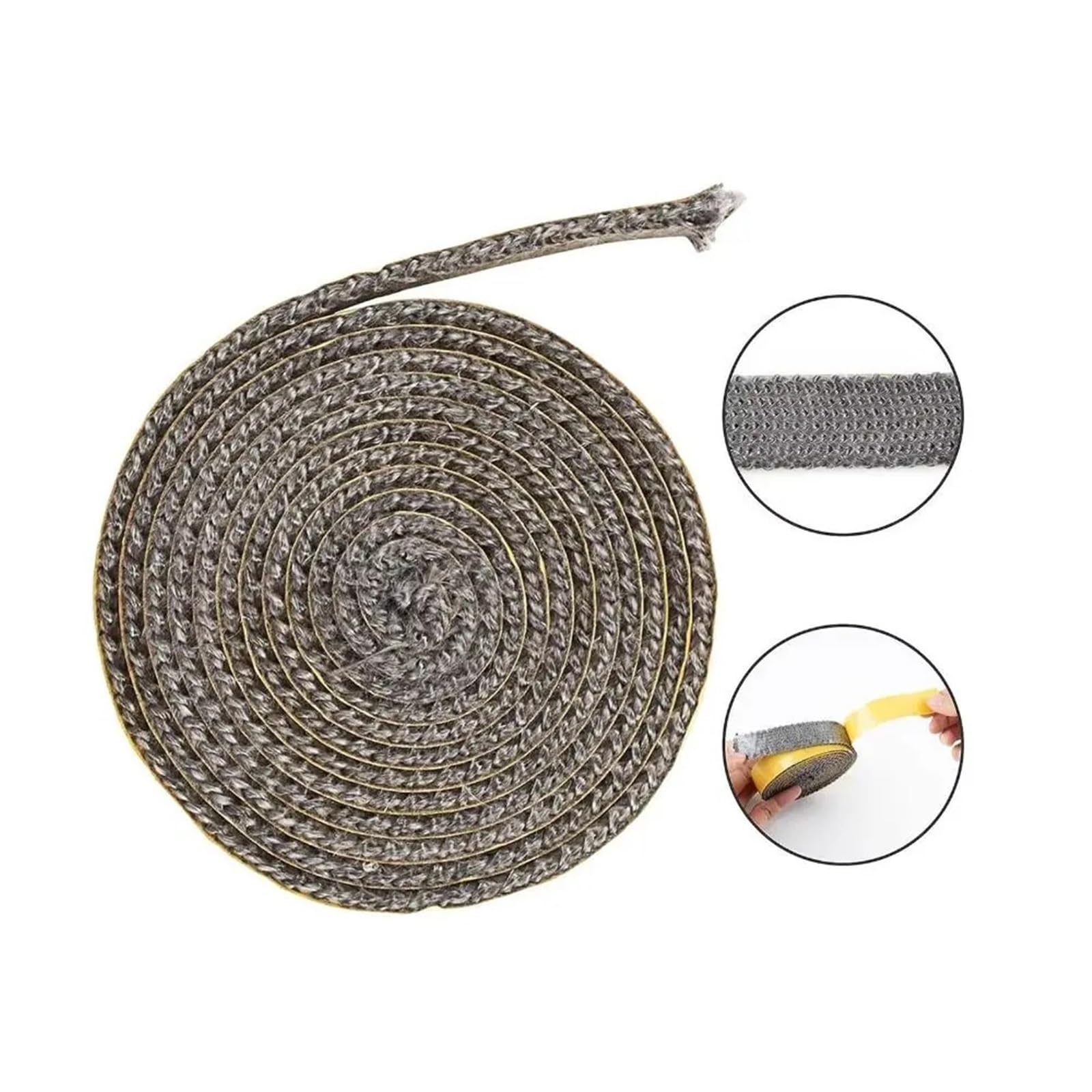 Guarnizione Stufa a Legna Corda autoadesiva for sigillare il camino | Nastro for guarnizione for stufa a legna in fibra di vetro resistente al calore
