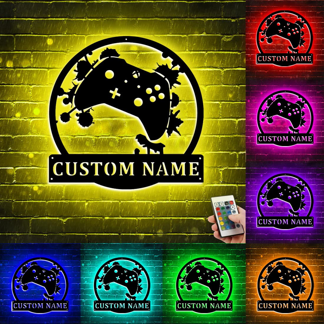 Segno Neon da Gioco Personalizzato LED Gamer Segno in Metallo da Parete Lampada con Nome Personalizzato Luci da Notte per Gamer con 7 Colori Decorazione per la Casa Segno Gamer per Camera da Gioco da