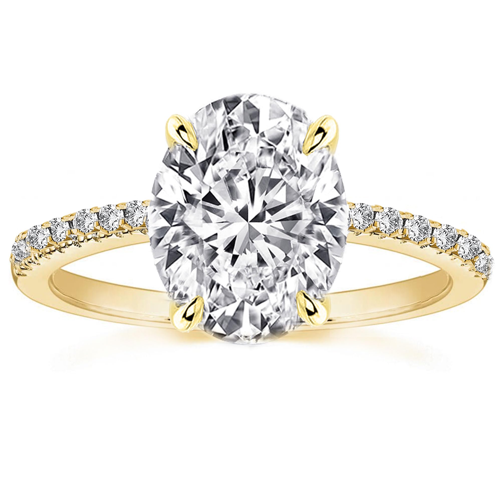 RURULUYA 1.5CT/3.5CT/5.5CT/8CT Oval Engagement Rings for Women,Oval Diamond Ring,925 Sterling Silver 18K Yellow/White Gold Plated Promise Ring