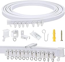 5 Meters (16.4FT) Flexible Bendable Ceiling Curtain Track,room divider, window treatment or bay, shower track, trailer motorhome Curtain Track, Room Divider, Ceiling Track for Curtains