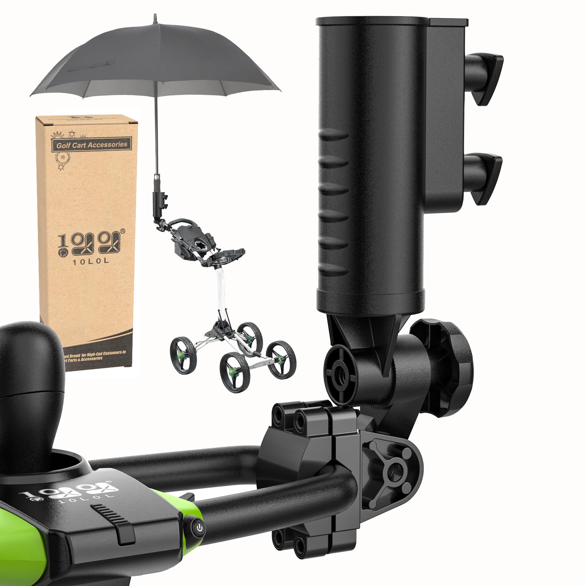 10L0L Support Universel de Parapluie de Golf pour Chariot, Stable et sûr, résistant au Vent sans se briser, adapté aux bicyclettes/Jouets/chaises roulantes（Old/amélioré Base hexagonale en Aluminium