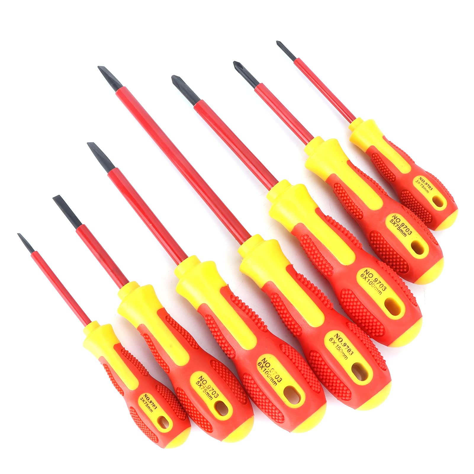 Set di cacciaviti isolati Manici ergonomici magnetici professionali per manutenzione elettricisti Installazione di elettricità e acqua Kit da 7 pezzi in acciaio al cromo vanadio