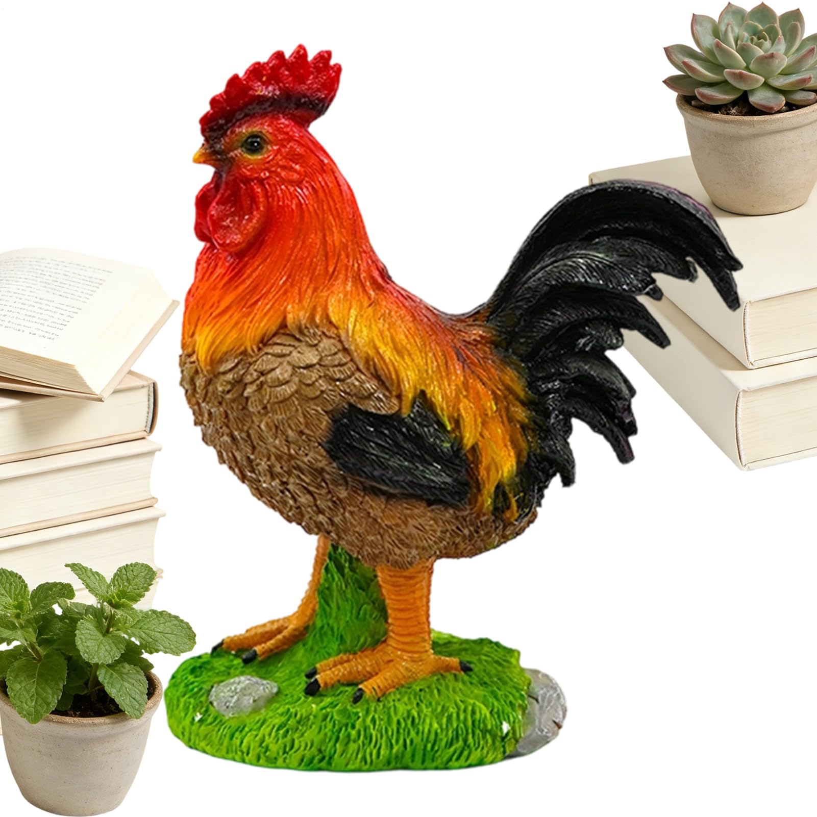 Arte da Giardino con Statua di Gallo Scultura Decorativa per Esterno