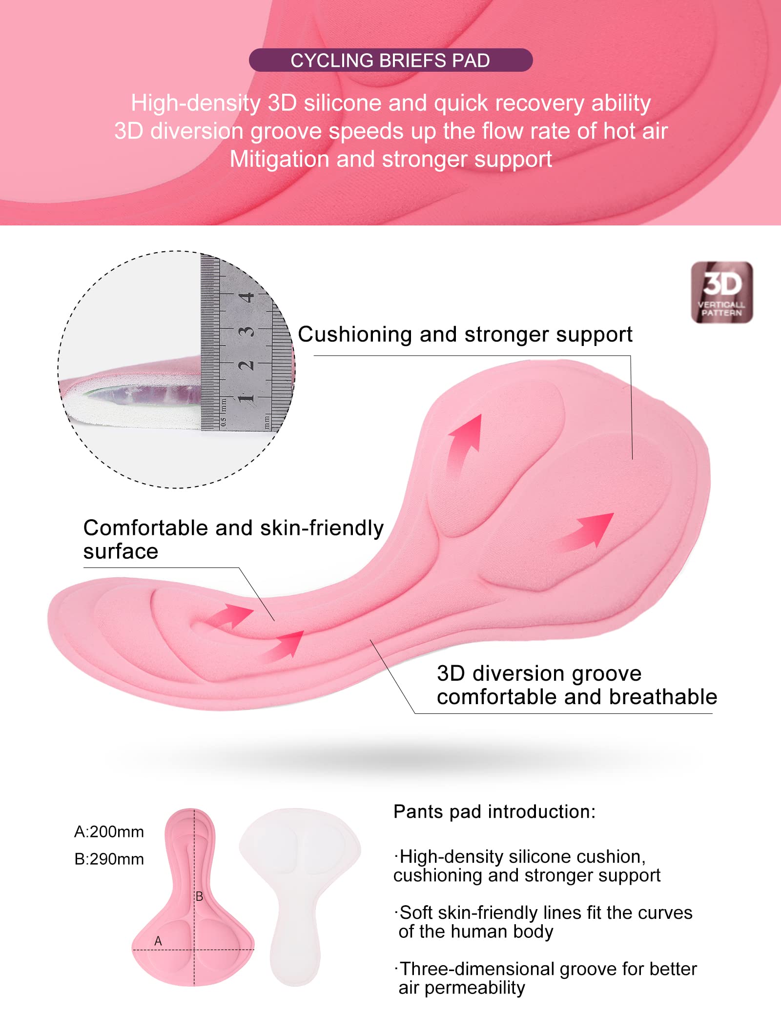INBIKE Pantaloncini Ciclismo da Donna Mutande Imbottitura 3D per MTB Bicicletta Allenamento Fitness
