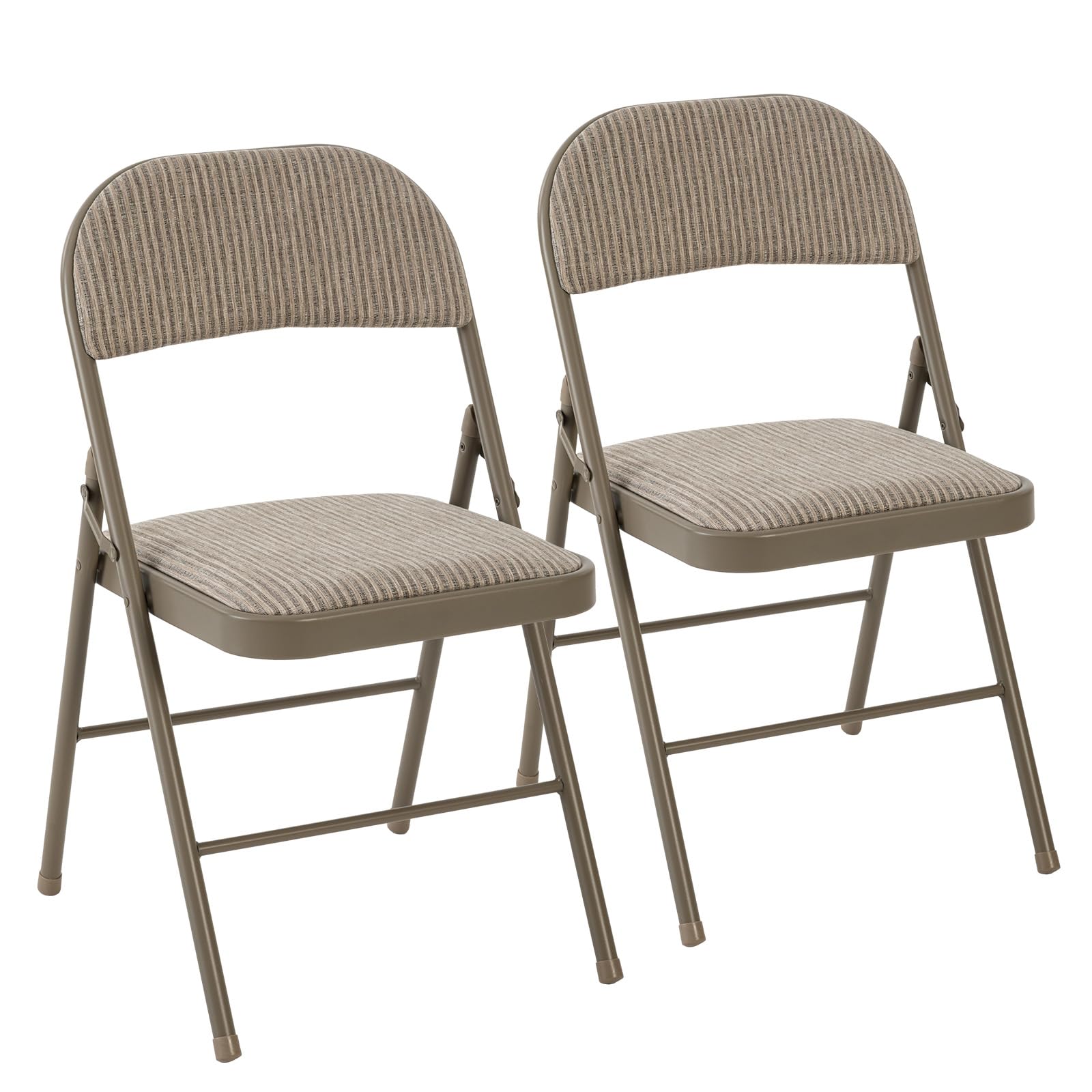 DUMOS Padded Folding Chairs 2 Pack, Foldable Dining Patio Chairs, Outdoor