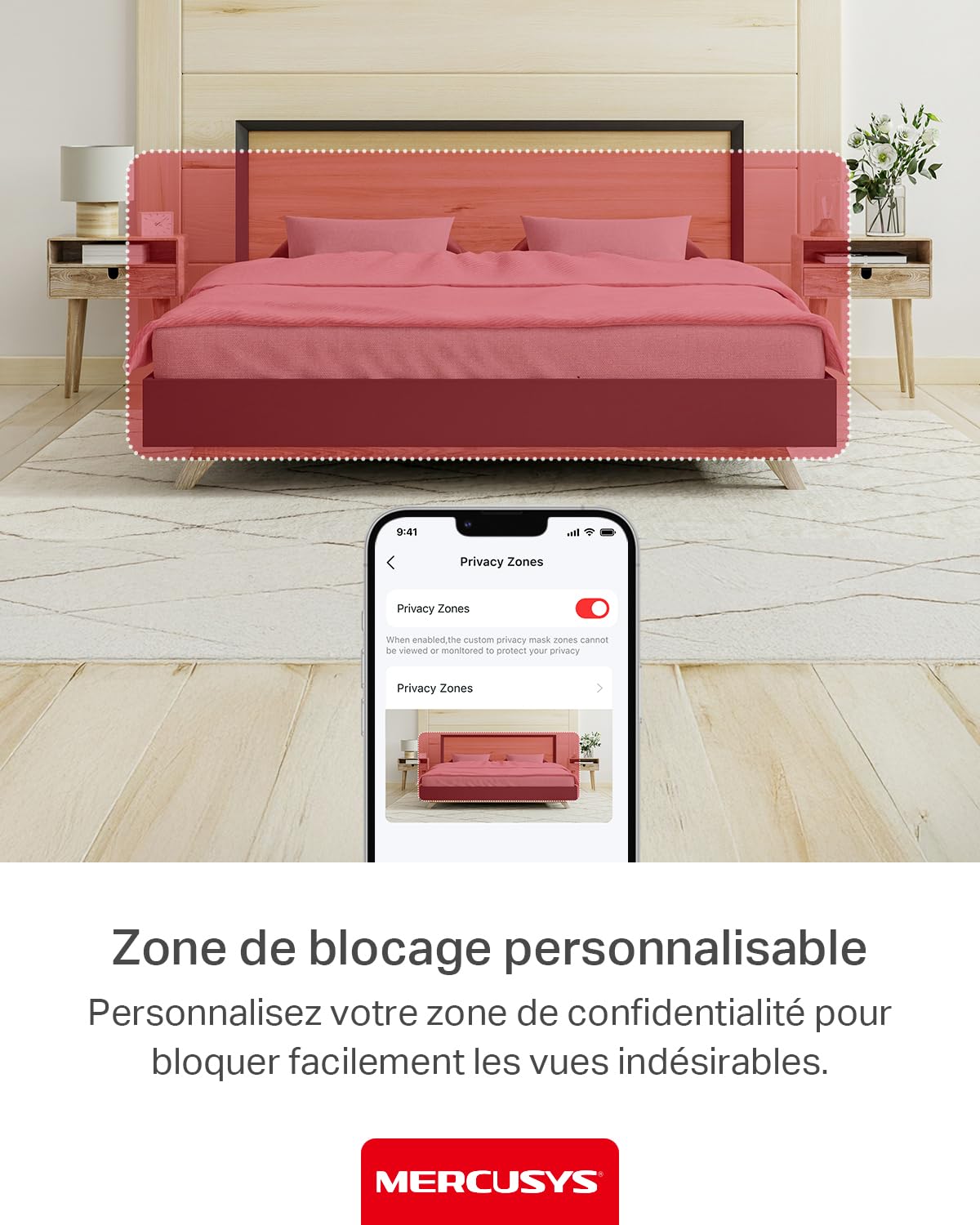 MERCUSYS Caméra Surveillance WiFi intérieure 360° 2K, Vision Nocturne, Notifications en Temps réel, Détection de Personne, Suivi de Mouvement, Télécommande, Compatible avec Alexa, MC210