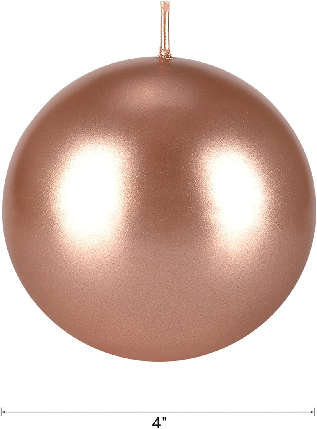 Mega Candles 3 pcs Unscented Rose Gold Ball Round Candles, Hand Poured Premium Wax Candle 4 Inch x 4 Inch, Home Décor, Wedding Receptions, Occasions, Events, Festivities, Meditations, Relaxation