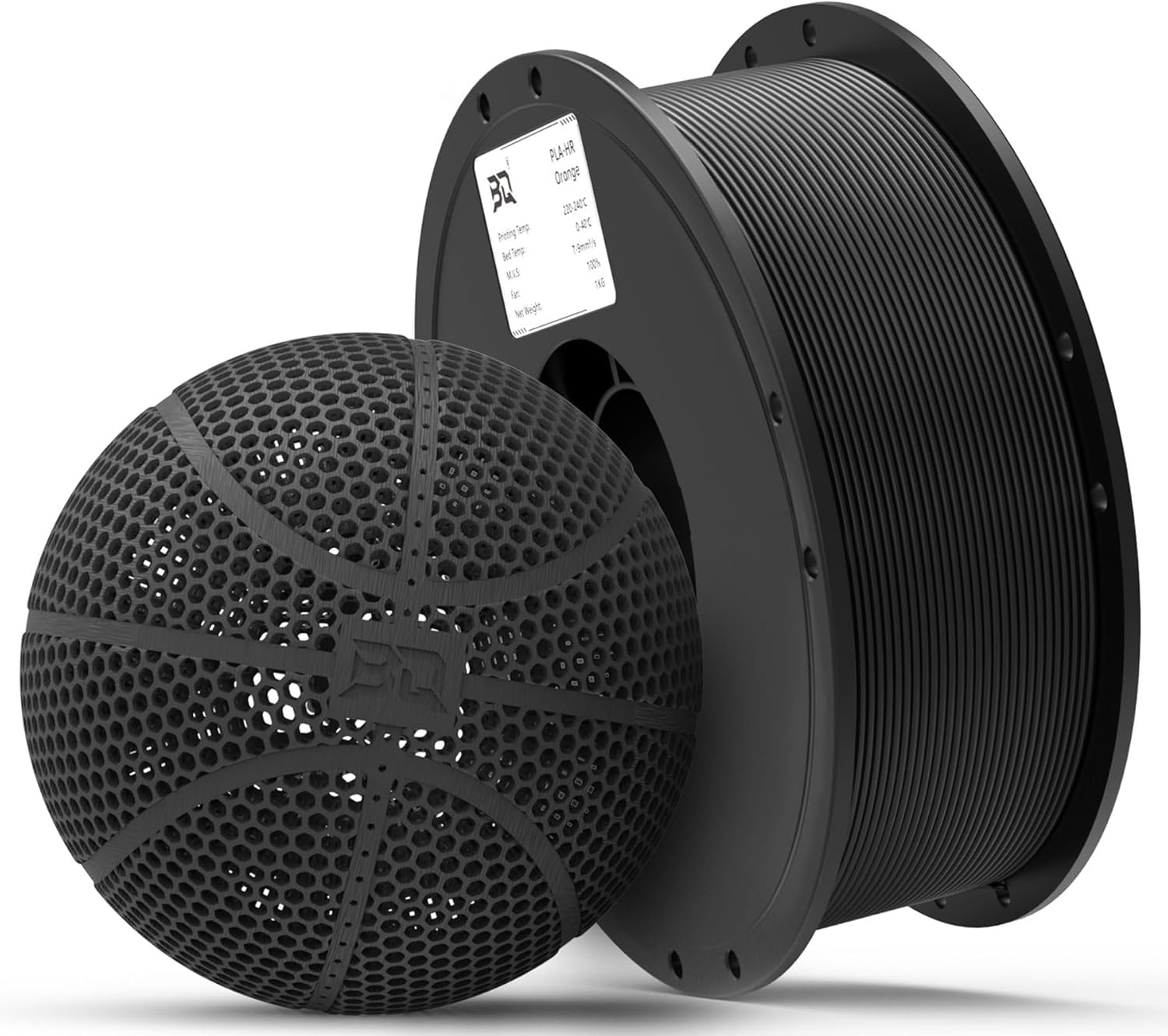 BIQU PLA-HR Flexible 3D Printer Filament Specifically for Printing Airless Basketballs, 1.75 mm 1 kg Spool (2.2 lbs), Flexi Tough Filament Compatible with Most FDM 3D Printer (Black)