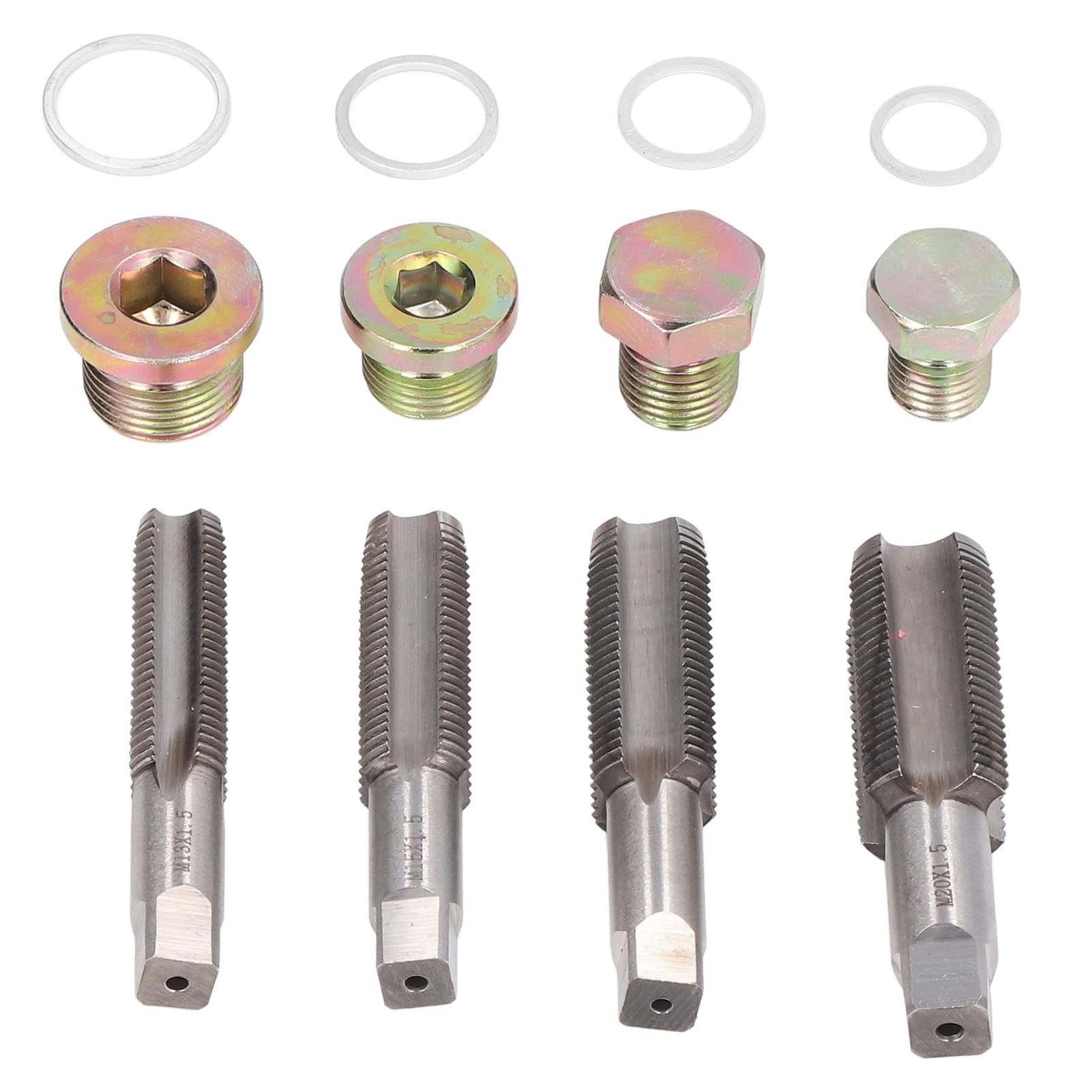 64Pcs Set Kit di riparazione del filetto della coppa dell'olio Tappo di scarico Strumento di reinfilatura Kit di riparazione del tappo di scarico dell'olio Kit di riparazione del tappo di scarico de