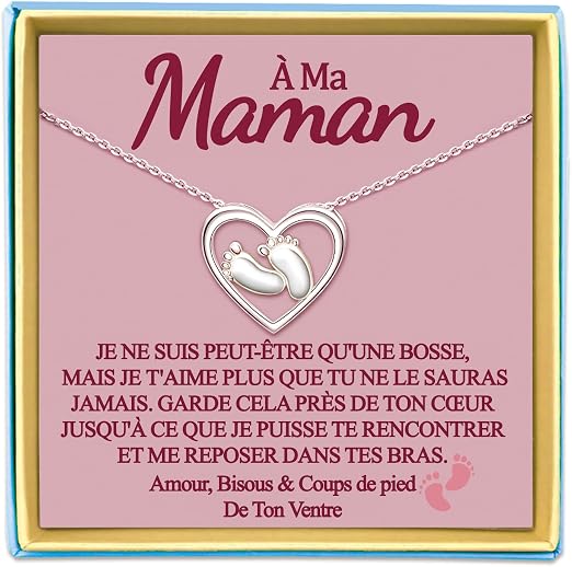 Temulnee Collier Pendentif Symbole Maternité pour Future Maman