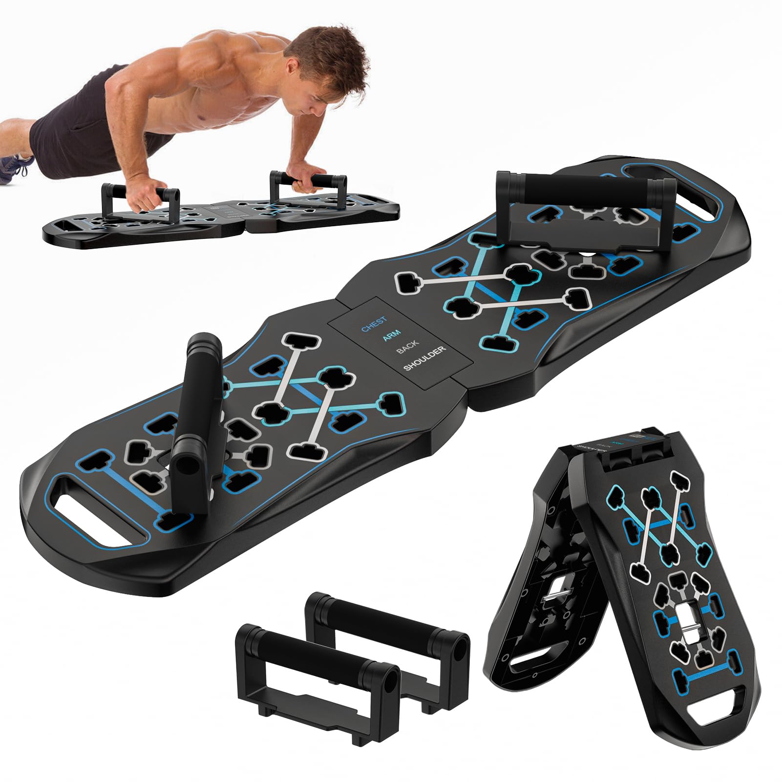 Push Up Board Fitness 15 in 1 Portable Foldable Pushup Board,Home Gym,Portable Exercise Equipment,Professional Strength Training Equipment For Man and Women