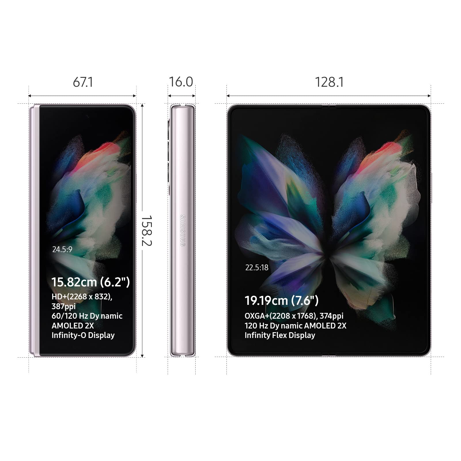 Samsung Galaxy Z Fold3 5G (Phantom Silver, 12GB RAM, 256GB Storage 